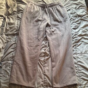 Gray Wide-Leg Lounge Pants